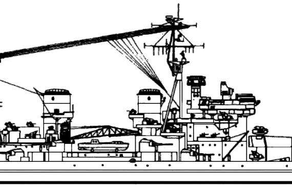 Боевой корабль HMS Anson 1945 [Battleship] - чертежи, габариты, рисунки